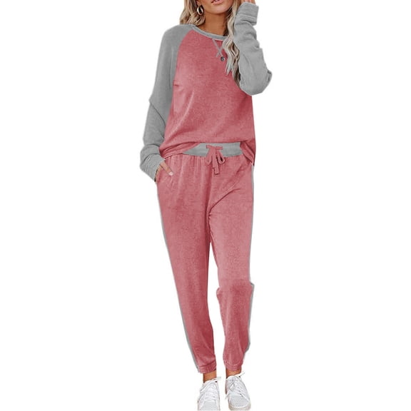 Ekouaer Women's Pajama Set Long Sleeve PJs 2 Piece Lounge Set Pullover Sleepwear Sweatshirt and Long Pants With Pockets