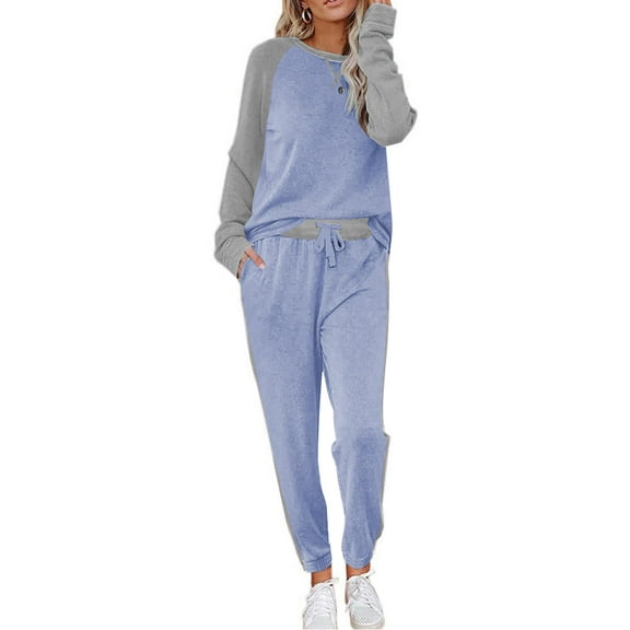 Ekouaer Women's Pajama Set Long Sleeve PJs 2 Piece Lounge Set Pullover Sleepwear Sweatshirt and Long Pants With Pockets