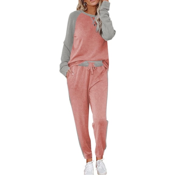 Ekouaer Women's Pajama Set Long Sleeve PJs 2 Piece Lounge Set Pullover Sleepwear Sweatshirt and Long Pants With Pockets