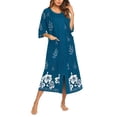 thumbnail image 1 of Ekouaer Women's Pajama Sets Robe for Women Zipper Front Robes 3/4 Sleeve House Dress with Pockets Full Length Nightgown Housecoat, 1 of 5