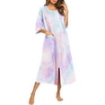 thumbnail image 1 of Ekouaer Women's Pajama Sets Robe for Women Zipper Front Robes 3/4 Sleeve House Dress with Pockets Full Length Nightgown Housecoat, 1 of 5