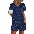 thumbnail image 1 of Ekouaer Women's Pajama Sets Short Sleeve Pjs 2 Piece Top and Shorts Sleepwear Comfy Soft Lounge Sets with Pockets, 1 of 7