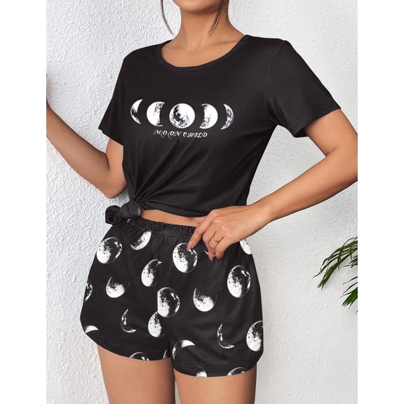 Ekouaer Women's Pajama Sets Short Sleeve Pjs 2 Piece Top and Shorts Sleepwear Comfy Soft Lounge Sets with Pockets