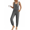 thumbnail image 1 of Ekouaer Women's Pajamas Sleeveless Summer Lounge Set Ribbed Knit Pj Loungewear Soft Tank Sleepwear Nightwear, 1 of 9