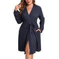 thumbnail image 1 of Ekouaer Women's Plus Size Robe Waffle Knit Bathrobe Short Lightweight Kimono Robes with Pockets Maternity Robe, 1 of 6