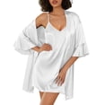 thumbnail image 1 of Ekouaer Womens Silk Robe Set 2-Piece Satin Bathrobe V-neck Bridal Party Robe, 1 of 6