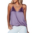 thumbnail image 1 of Ekouaer Women's Silk Satin Camisole Tank Tops V Neck Sleeveless Spaghetti Straps Blouse Casual Racerback Shirt, 1 of 5