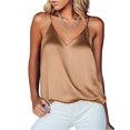 thumbnail image 1 of Ekouaer Women's Silk Satin Camisole Tank Tops V Neck Sleeveless Spaghetti Straps Blouse Casual Racerback Shirt, 1 of 5