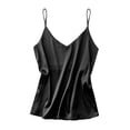 thumbnail image 1 of Ekouaer Women's Spaghetti Straps Tank Tops V Neck Satin Camisole Sleeveless Cami Soft Shirt Tops Blouse, 1 of 4