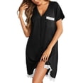 thumbnail image 1 of Ekouaer Women's Sleep Dress Short Sleeve Sleepwear Comfy Button Down Sleepshirt with Chest Pocket, 1 of 7