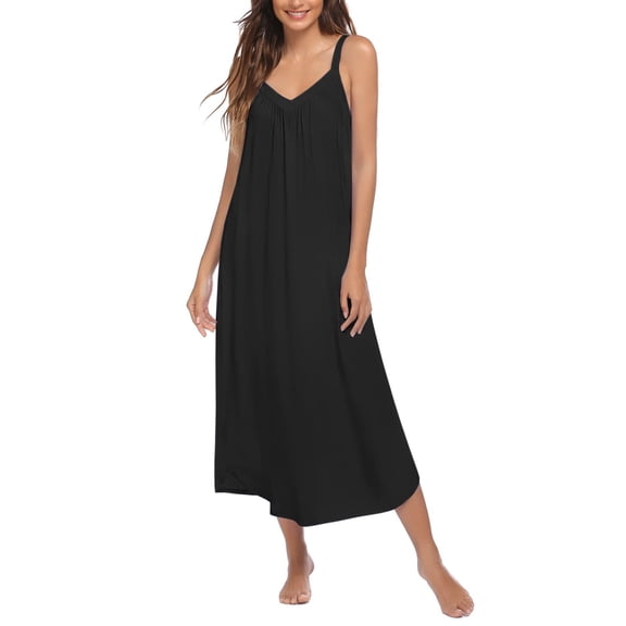 Ekouaer Women's Sleeveless Nightgown Sleeveless Sleepshirt Casual Maxi Loungewear