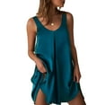 thumbnail image 1 of Ekouaer Women's Sleeveless V Neck Satin Nightgown, 1 of 5