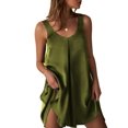 thumbnail image 1 of Ekouaer Women's Sleeveless V Neck Satin Nightgown, 1 of 6