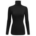 thumbnail image 1 of Ekouaer Women's Turtleneck Long Sleeve Shirts Slim Fit Thermal Underwear Tops Lightweight Tees, 1 of 7