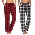 thumbnail image 1 of Ekouaer Womens 2 Pack Lounge Pants Comfy Pajama Pants Plaid Pajama Bottoms with Pockets Drawstring Pj Bottoms Pants, 1 of 6