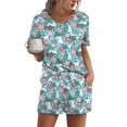 thumbnail image 1 of Ekouaer Womens 2-Piece Pajama Set Soft Short Sleeve Lounge Set with Pocket, 1 of 5