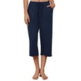 thumbnail image 1 of Ekouaer Womens Capri Pajama Pants 2026 Wide Leg Lounge Sleep Pants Soft Comfy Drawstring Pj Bottoms with Pockets, 1 of 7