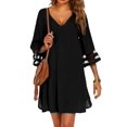 thumbnail image 1 of Ekouaer Coverups for Women Knee Length Swim Cover Up Dress 2025 Flowy Swimsuit Coverup Summer Hawaiian Beach Coverups Colored Leaves, 1 of 5