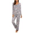 thumbnail image 1 of Ekouaer Womens Fall & Winter Pajama Set 2 Piece Long Sleeve Lounge Set Soft and Comfortable PJs with Pants, 1 of 6
