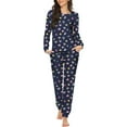 thumbnail image 1 of Ekouaer Womens Jogger Pajama Sets Long Sleeve Sleepwear Round Neck Nightwear Soft Pjs Lounge Sets with Pockets, 1 of 4