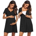 thumbnail image 1 of Ekouaer Labor and Delivery Gown Nursing Nightgown Maternity Nightgowns for Hospital Short Breastfeeding Nightgown, 1 of 6