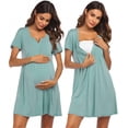 thumbnail image 1 of Ekouaer Labor and Delivery Gown Nursing Nightgown Maternity Nightgowns for Hospital Short Breastfeeding Nightgown, 1 of 6