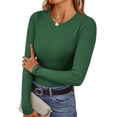 thumbnail image 1 of Ekouaer Womens Long Sleeve Shirts Square Neck Slim Fit Basic Tops Ribbed Thermal Undershirts Layering Tee, 1 of 6