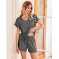 thumbnail image 1 of Ekouaer Womens Lounge Sets Comfy 2 Piece Sleepwear V Neck Cute Pajamas Shorts Set for Summer Pjs, 1 of 5