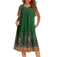 thumbnail image 1 of Ekouaer House Dresses for Women with Pockets Moo Moo Nightgown Short Sleeve Mumu Dress Lounge Dress, 1 of 7