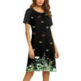 thumbnail image 1 of Ekouaer Womens Nightgown Short Sleeve Night Dress Printed Sleepwear Soft Sleep Shirt, 1 of 6