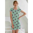 thumbnail image 1 of Ekouaer Womens Nightgown Sleep Shirt Dress Satin Patchwork Short Sleeve Sleepwear with Pocket, 1 of 5