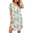 thumbnail image 1 of Ekouaer Womens Nightgown Soft Sleepwear Pleated Sleepshirt Sleep Dress Short Sleeve Nightdress, 1 of 5