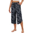thumbnail image 1 of Ekouaer Womens Pajama Pants Capri 2026 Wide Leg Lounge Pj Pants Summer Comfy Drawstring Pajama Bottoms with Pockets, 1 of 5