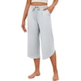 thumbnail image 1 of Ekouaer Womens Pajama Pants Capri 2026 Wide Leg Lounge Pj Pants Summer Comfy Drawstring Pajama Bottoms with Pockets, 1 of 5