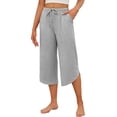 thumbnail image 1 of Ekouaer Womens Pajama Pants Capri 2026 Wide Leg Lounge Pj Pants Summer Comfy Drawstring Pajama Bottoms with Pockets, 1 of 5