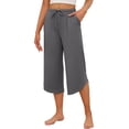 thumbnail image 1 of Ekouaer Womens Pajama Pants Capri 2026 Wide Leg Lounge Pj Pants Summer Comfy Drawstring Pajama Bottoms with Pockets, 1 of 5