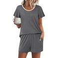 thumbnail image 1 of Ekouaer Womens Pajama Set Summer Short Sleeve Pjs Sleepwear Cute 2 Piece Lounge Sets, 1 of 6