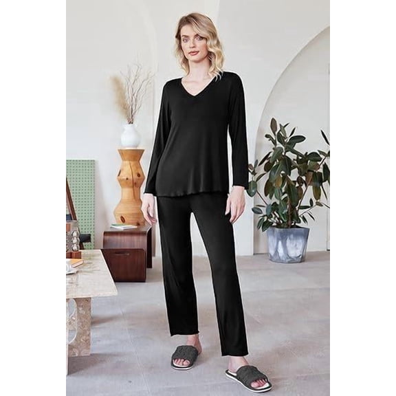 Ekouaer Womens Fall & Winter Pajama Set 2 Piece Long Sleeve Lounge Set Soft and Comfortable PJs with Pants