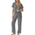 thumbnail image 1 of Ekouaer Womens Pajama Sets 2 Piece Lounge Set Soft Pajamas for Women Set Short Sleeve and Long Pants Pjs with Pockets, 1 of 6