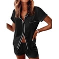 thumbnail image 1 of Ekouaer Womens Pajama Sets Button Down Lounge Set 2 Piece Loungewear Soft Sleepwear Short Sleeve Pjs with Pockets, 1 of 6