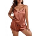 thumbnail image 1 of Ekouaer Womens Pajama Sets Sexy Lingerie Silky Sleepwear Cami Shorts Nightwear 2 Piece Lounge Set, 1 of 6