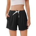 thumbnail image 1 of Ekouaer Womens Pajama Shorts Soft Comfy Ruffle Sleep Shorts 2026 Summer Casual Elastic Waist Pj Short with Pockets, 1 of 7