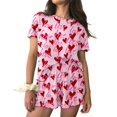 thumbnail image 1 of Ekouaer Womens Pajamas 2 Piece Ribbed Knit Pjs Short Sleeve Sleepwear Set Summer Soft Pajamas Set Casual Lounge Sets, 1 of 5