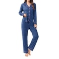 thumbnail image 1 of Ekouaer Womens Pajamas Set 2 Piece Button Down Sleepwear Soft Long Sleeve Top and Pants Pjs Lounge Sets, 1 of 5