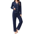 thumbnail image 1 of Ekouaer Womens Pajamas Set 2 Piece Button Down Sleepwear Soft Long Sleeve Top and Pants Pjs Lounge Sets, 1 of 5