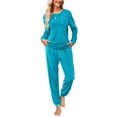 thumbnail image 1 of Ekouaer Womens Pajamas Sets Long Sleeve Soft Sleepwear 2 Piece Velvet Pjs Lounge Sets with Pockets, 1 of 6
