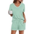 thumbnail image 1 of Ekouaer Womens Pajamas Sets Soft Pjs Short Sleeve Lounge Sets Casual Two Piece Pjs With Pockets, 1 of 6