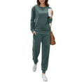 thumbnail image 1 of Ekouaer Womens Pajamas Sets Velvet Long Sleeve Jogger Pjs Soft Sleepwear 2 Piece Lounge Sets Casual Tracksuits, 1 of 7