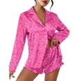thumbnail image 1 of Ekouaer Womens Lounge Set Long Sleeve Top and Shorts Sleepwear Sets Button Down Nightwear Outfits Set, 1 of 6
