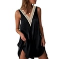 thumbnail image 1 of Ekouaer Womens Satin Tank Nightgown V Neck Sleepwear Nightdress, 1 of 7
